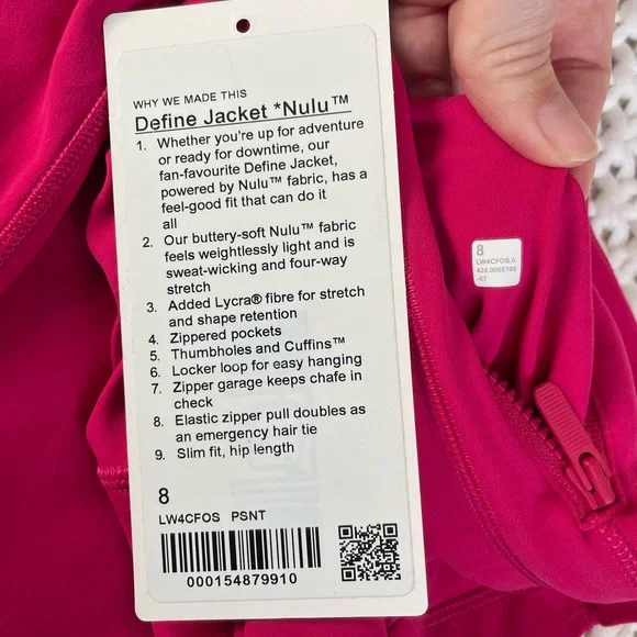 lululemon define jacket nulu in passionate size 8 - Picture 4 of 8